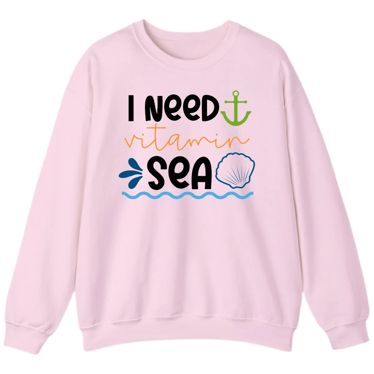 I Need Vitamin Sea Sweatshirt in Light Pink