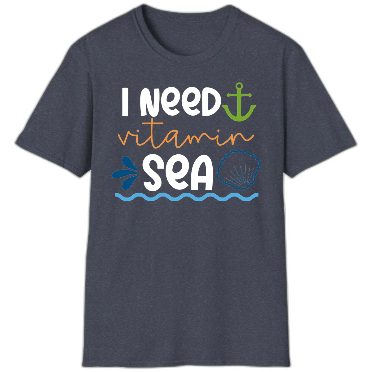I Need Vitamin Sea T-Shirt in Heather Navy