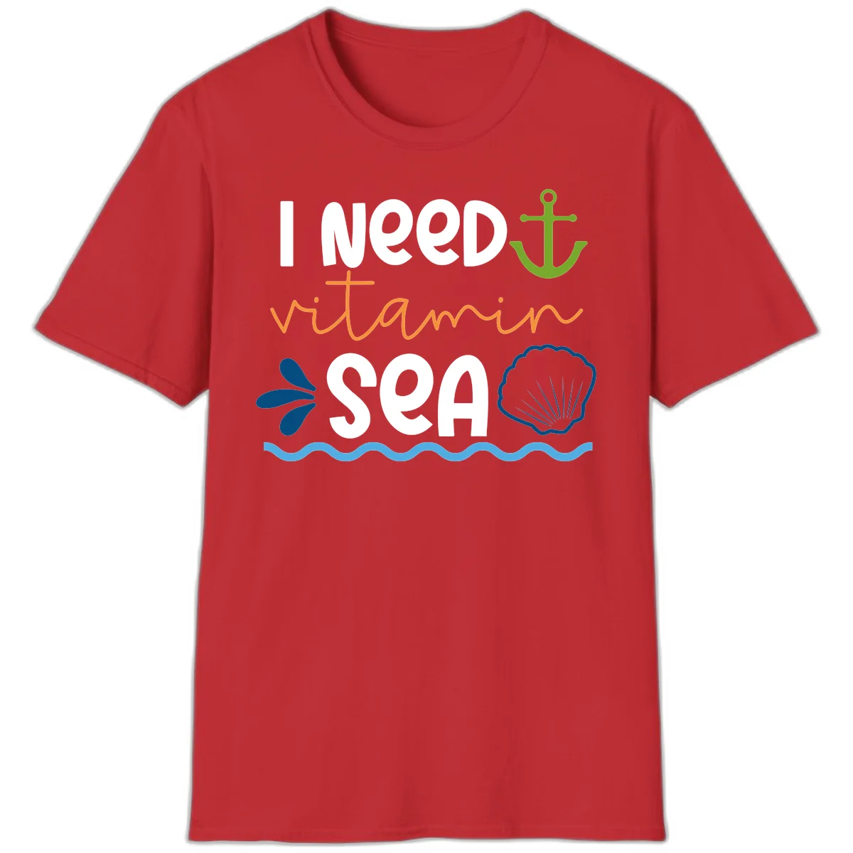I Need Vitamin Sea T-Shirt in Red