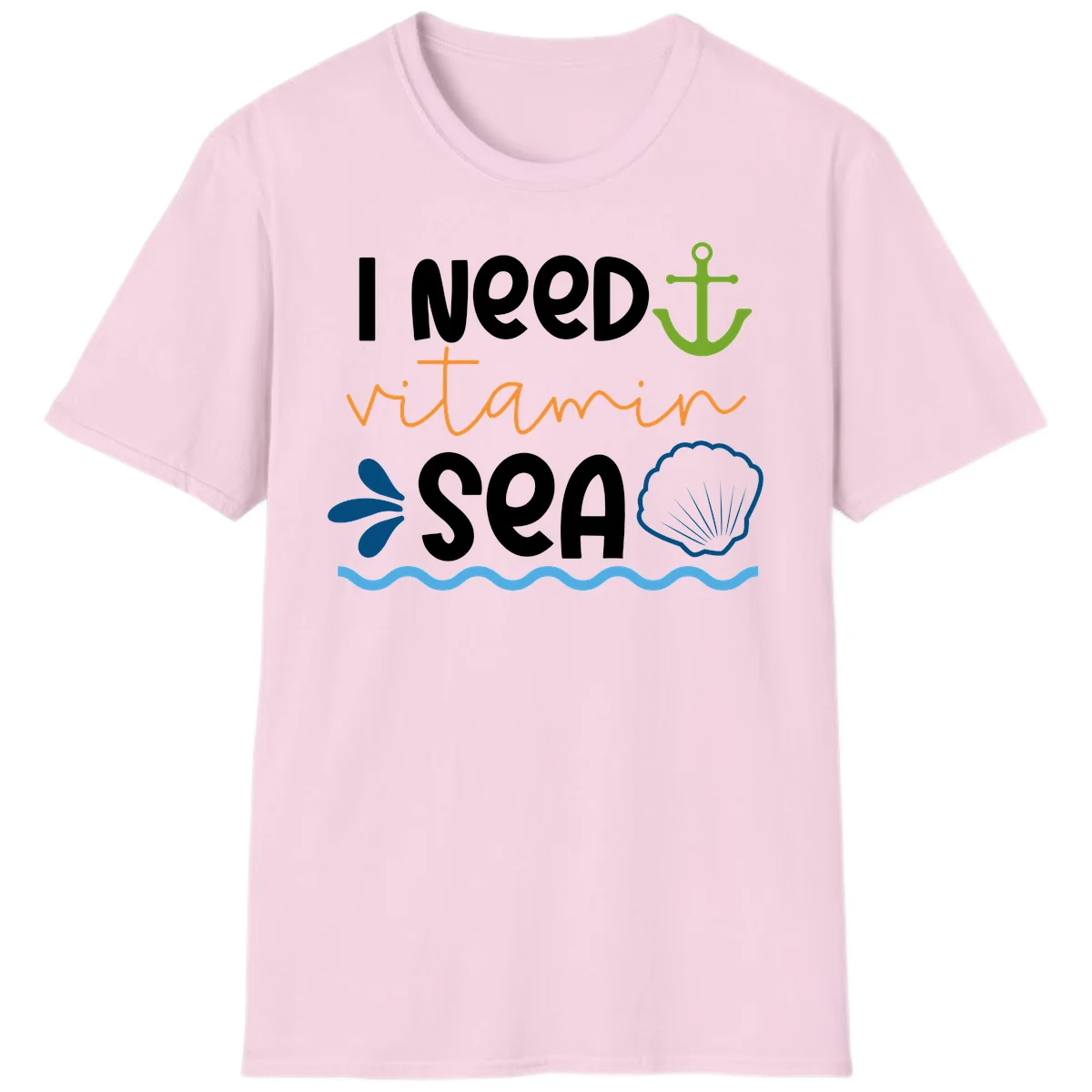 I Need Vitamin Sea T-Shirt in Light Pink