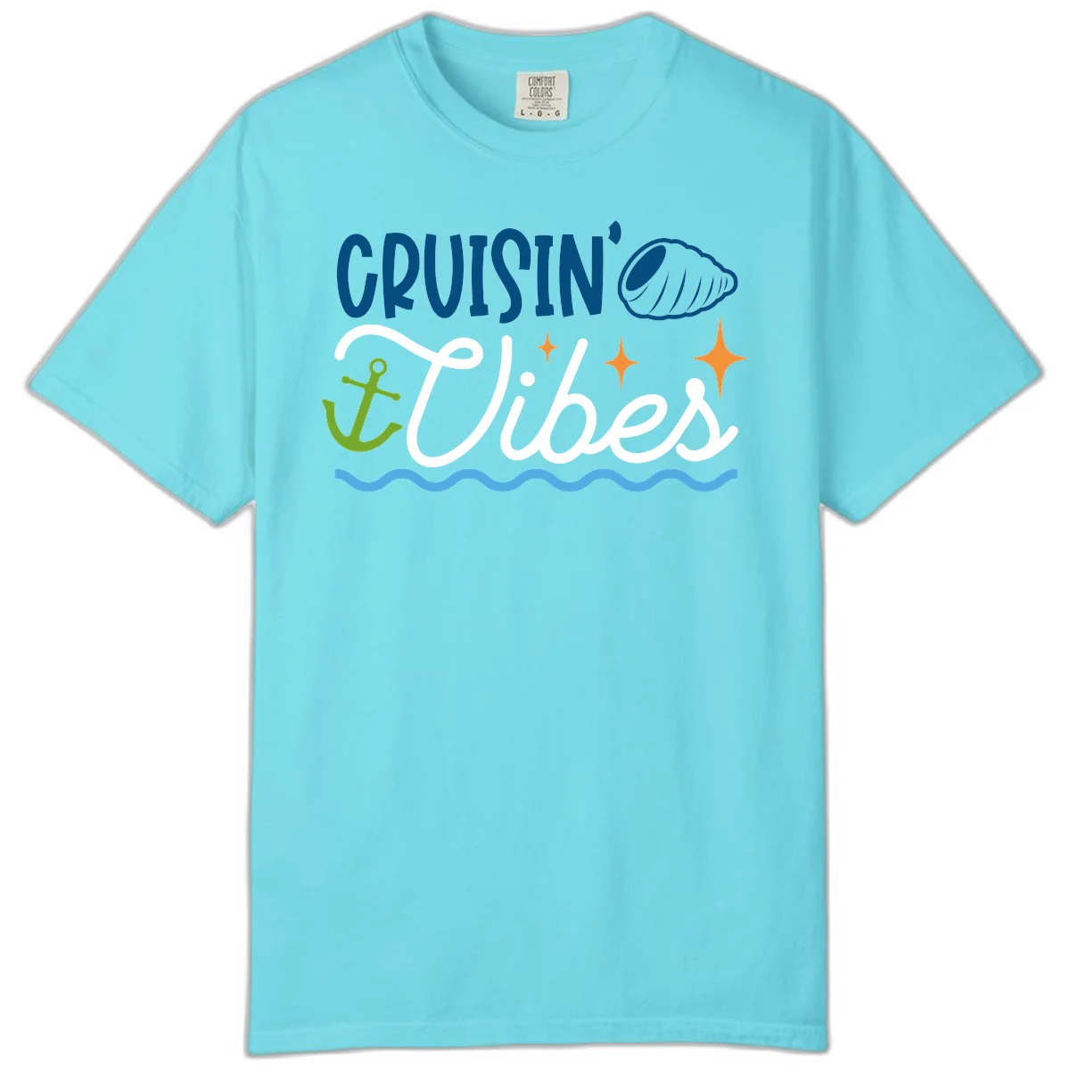 Cruisin' Vibes Comfort Color T-Shirt in Lagoon Blue