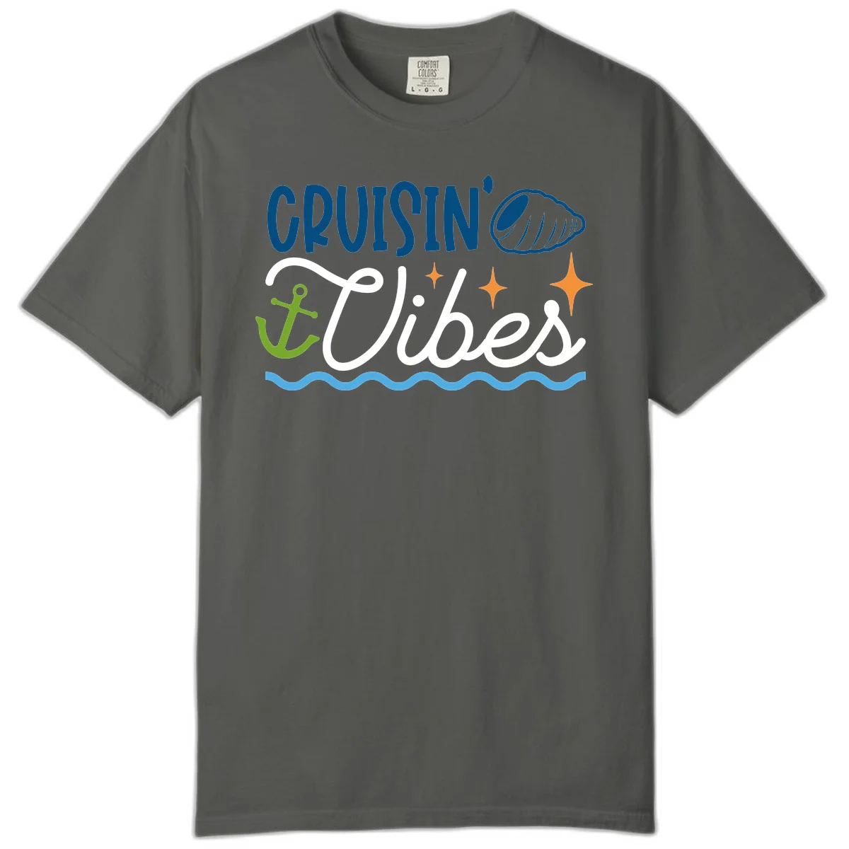 Cruisin' Vibes Comfort Color T-Shirt in Pepper