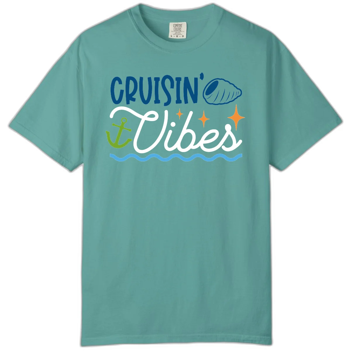 Cruisin' Vibes Comfort Color T-Shirt in Seafoam