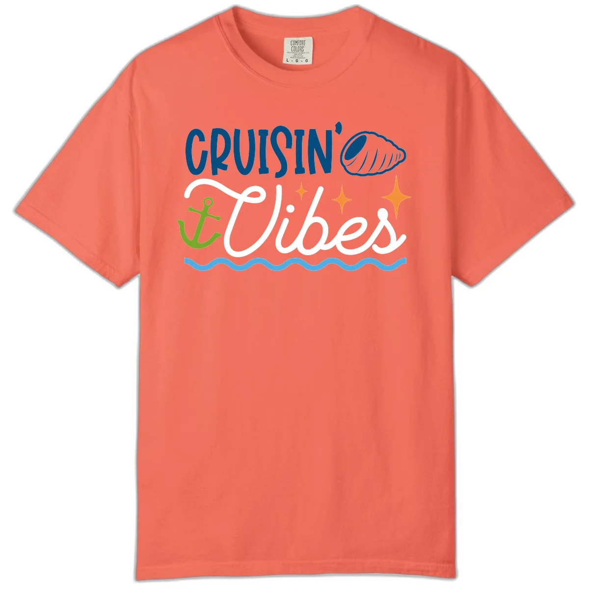 Cruisin' Vibes Comfort Color T-Shirt in Bright Salmon