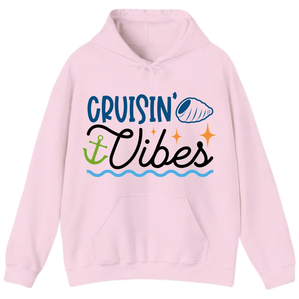 Cruisin' Vibes Hoodie in Light Pink
