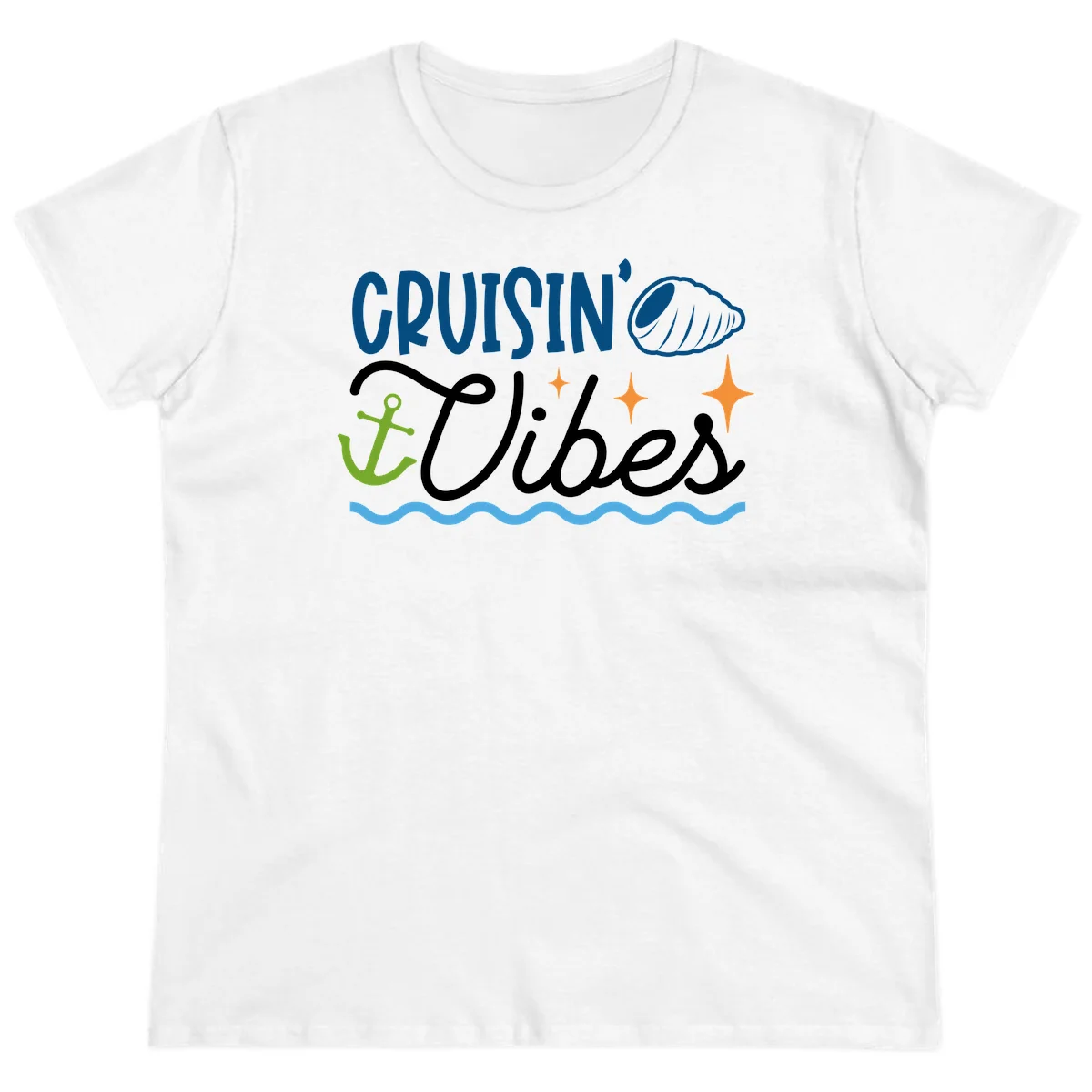 Cruisin' Vibes Ladies Tee in White