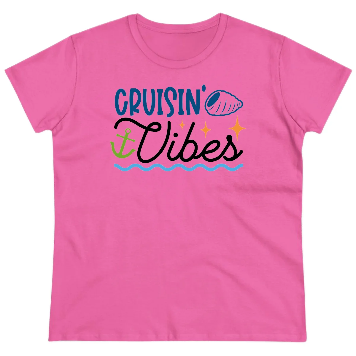 Cruisin' Vibes Ladies Tee in Azalea