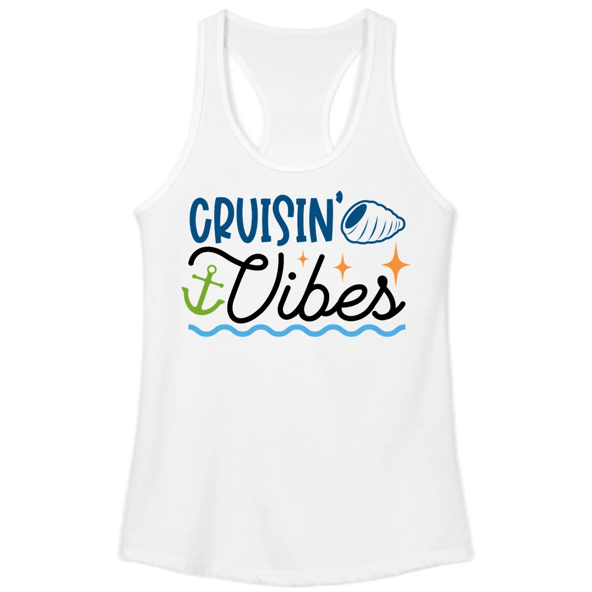 Cruisin' Vibes Ladies Tank in White