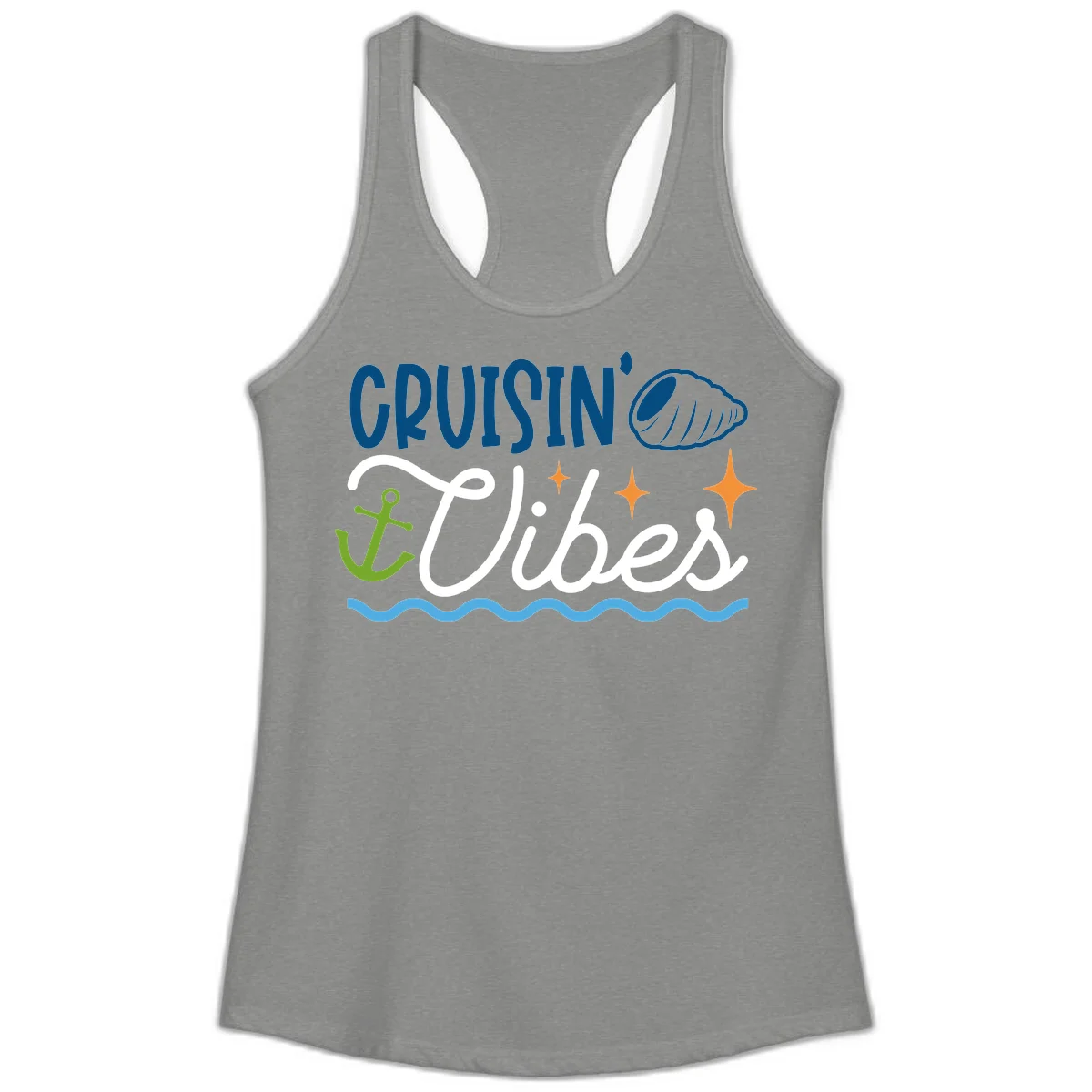 Cruisin' Vibes Ladies Tank in Heather Grey