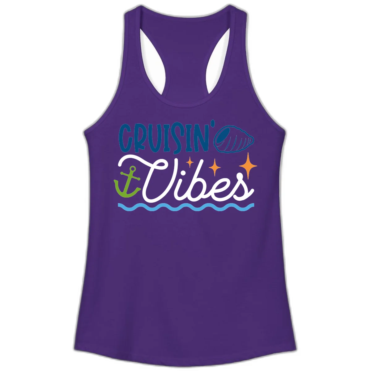Cruisin' Vibes Ladies Tank in Solid Purple Rush