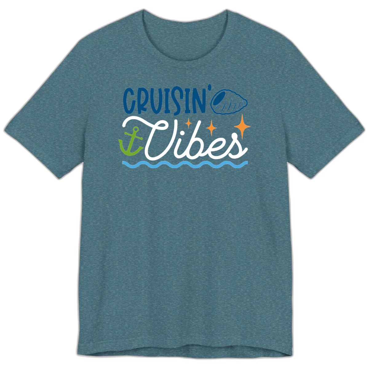 Cruisin' Vibes Premium T-Shirt in Heather Deep Teal
