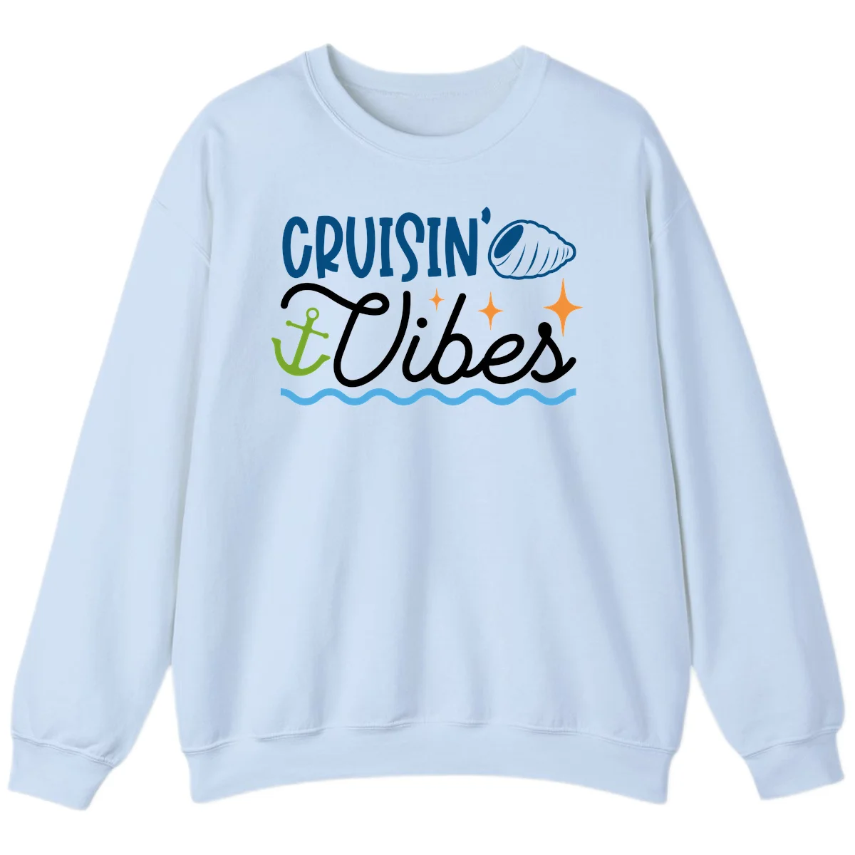 Cruisin' Vibes Sweatshirt in Light Blue