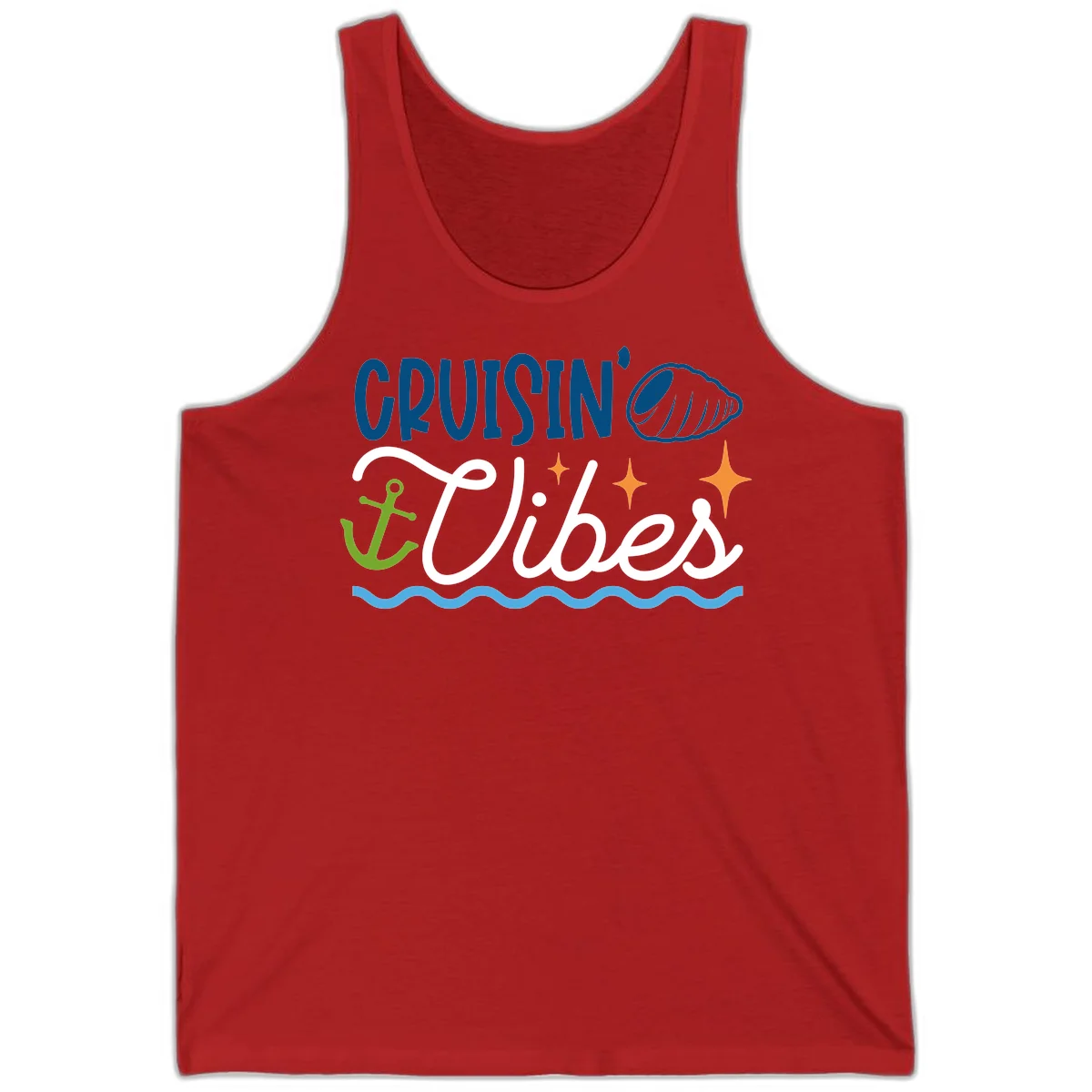 Cruisin' Vibes Tank in Red