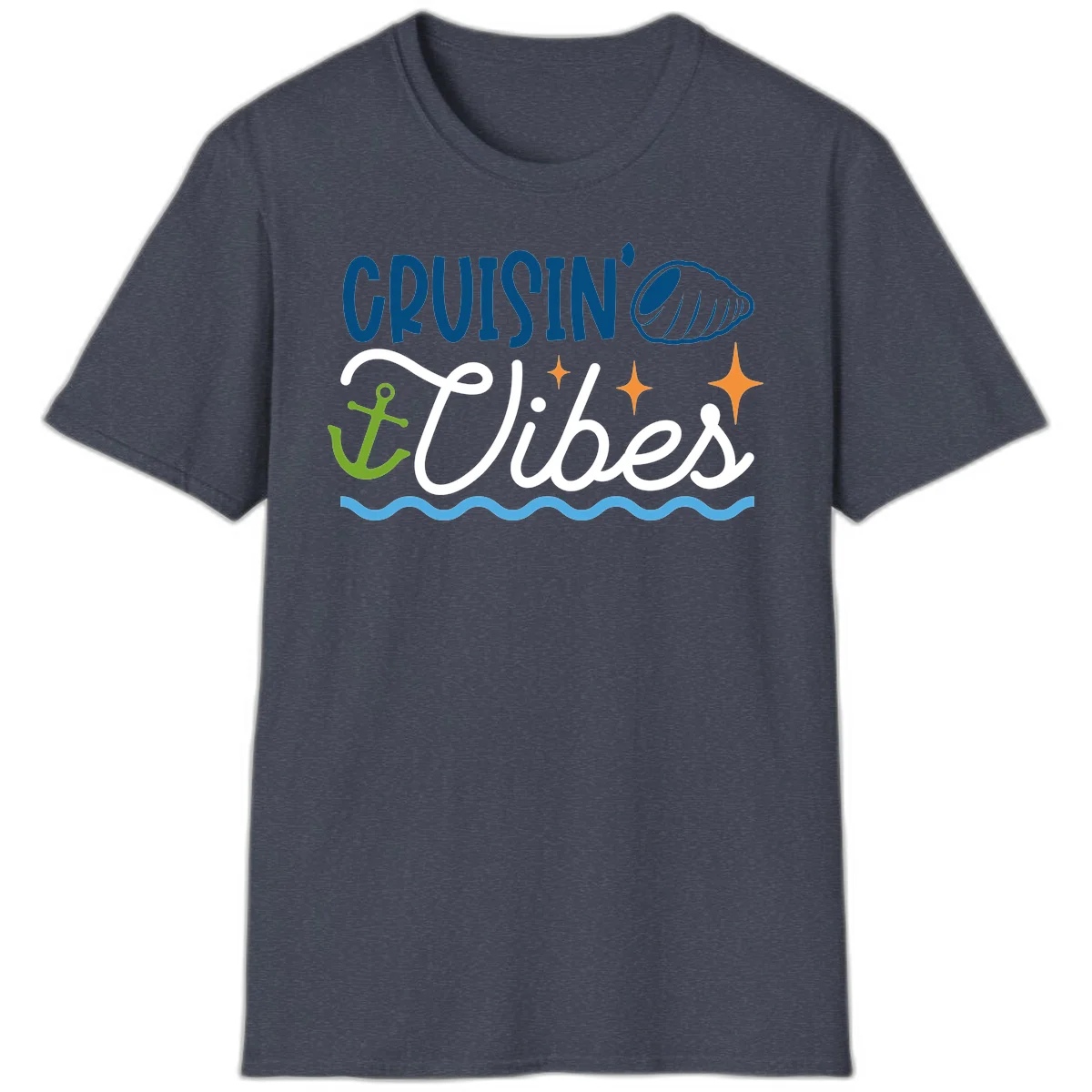 Cruisin' Vibes T-Shirt in Heather Navy