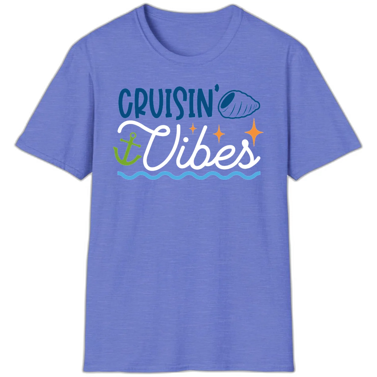 Cruisin' Vibes T-Shirt in Heather Royal