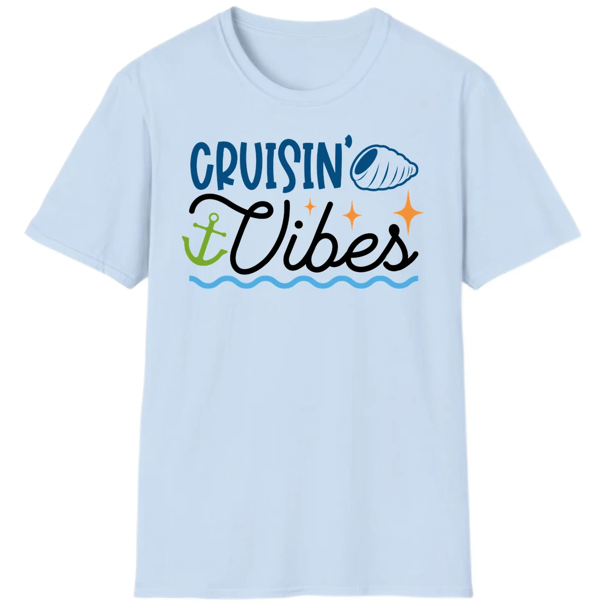 Cruisin' Vibes T-Shirt in Light Blue