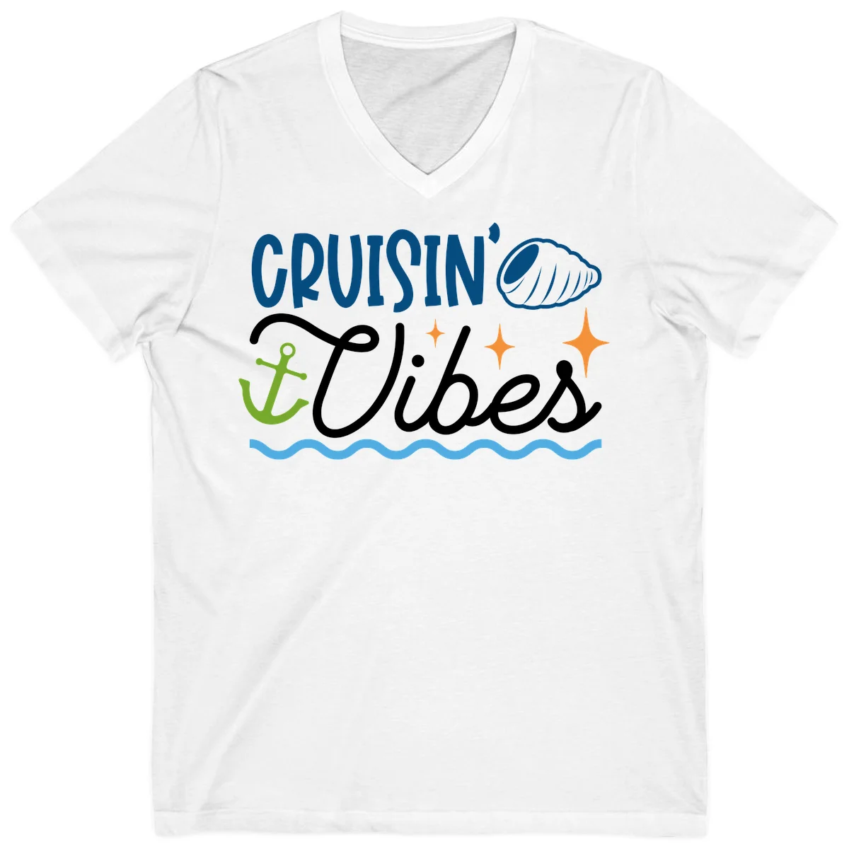 Cruisin' Vibes V-Neck in White