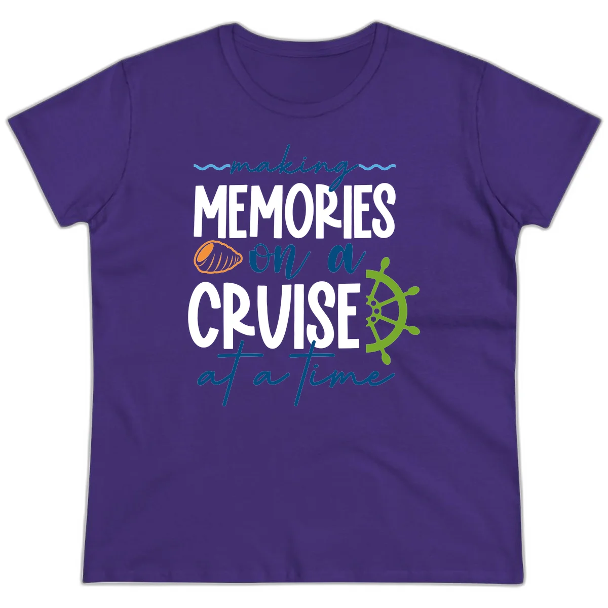 Making Memories On A Cruise At A Time Ladies Tee in Purple