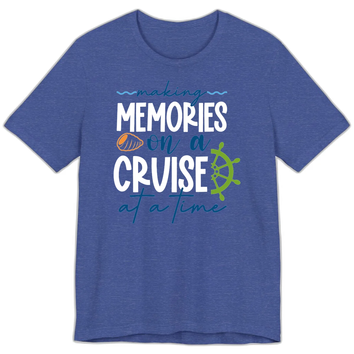 Making Memories On A Cruise At A Time Premium T-Shirt in Heather True Royal