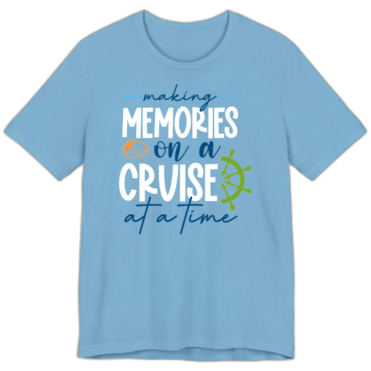 Making Memories On A Cruise At A Time Premium T-Shirt in Ocean Blue