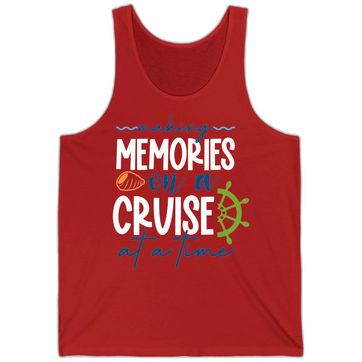 Making Memories On A Cruise At A Time Tank in Red