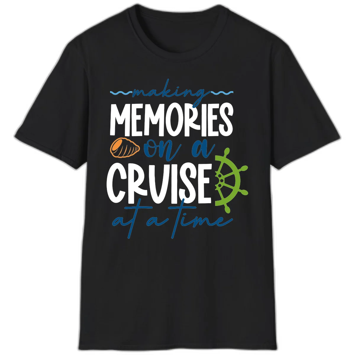Making Memories On A Cruise At A Time T-Shirt in Black