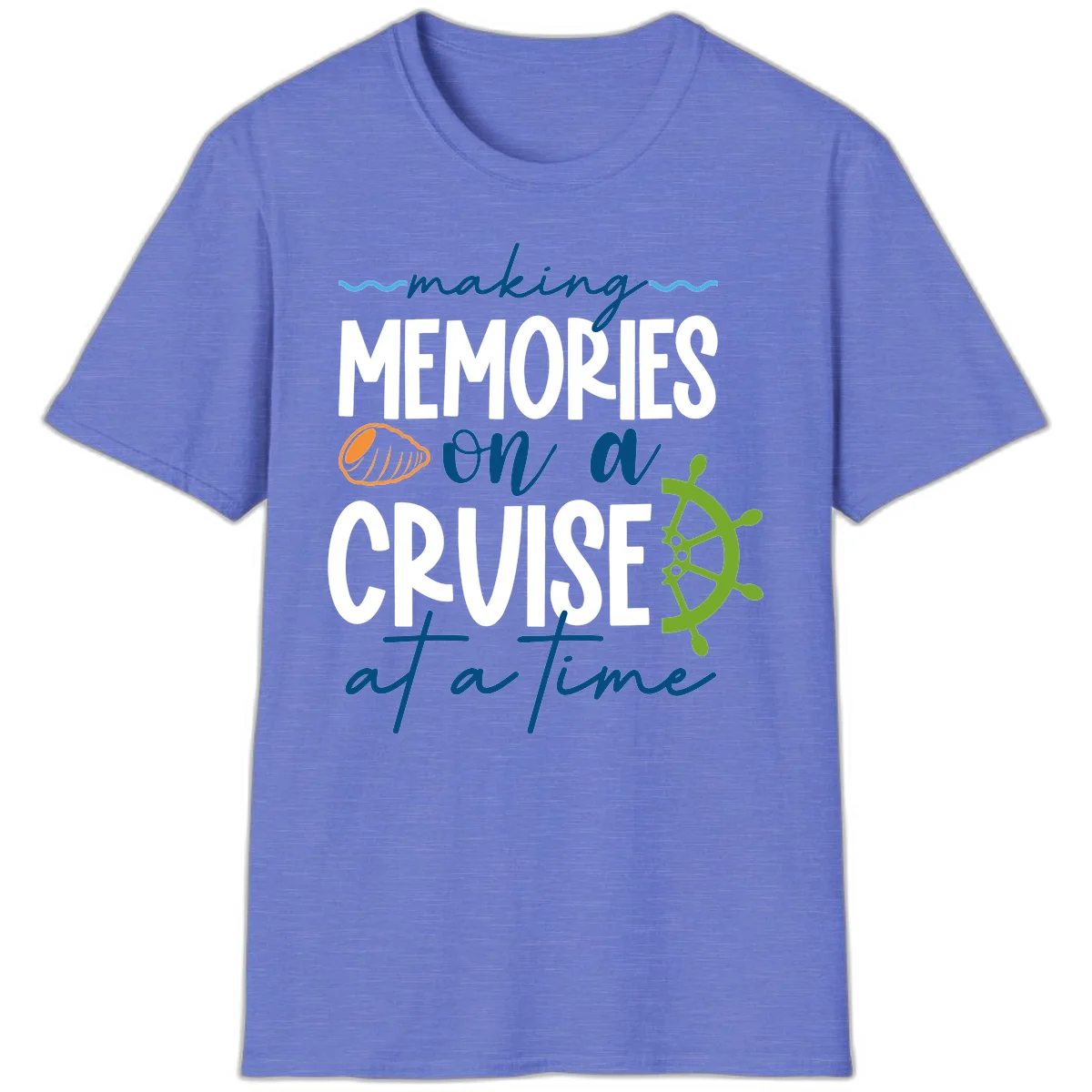 Making Memories On A Cruise At A Time T-Shirt in Heather Royal
