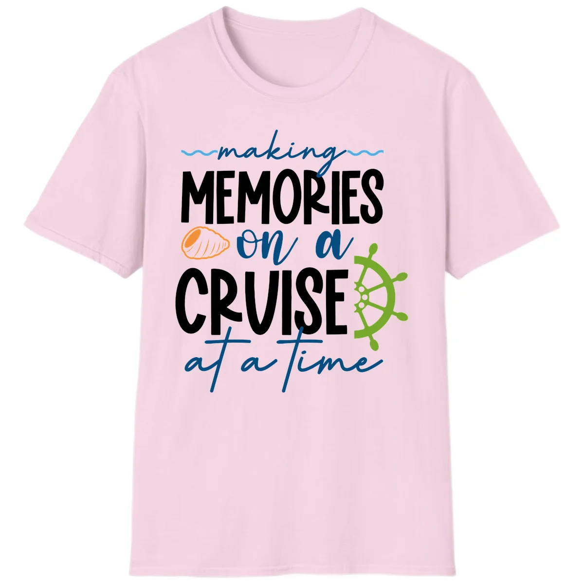 Making Memories On A Cruise At A Time T-Shirt in Light Pink