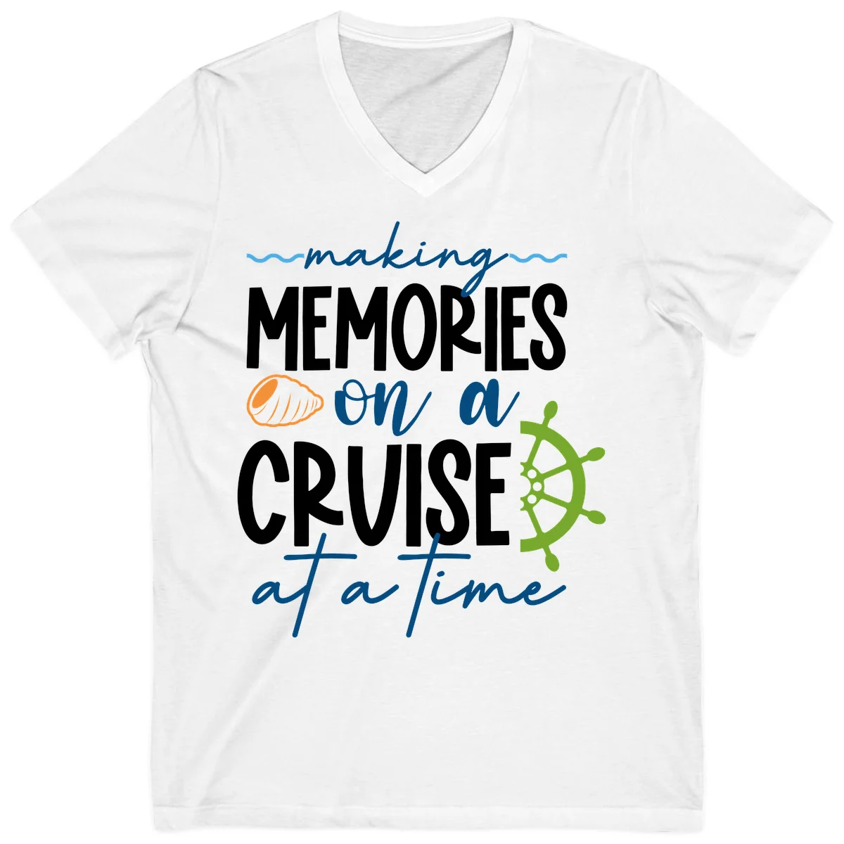 Making Memories On A Cruise At A Time V-Neck in White