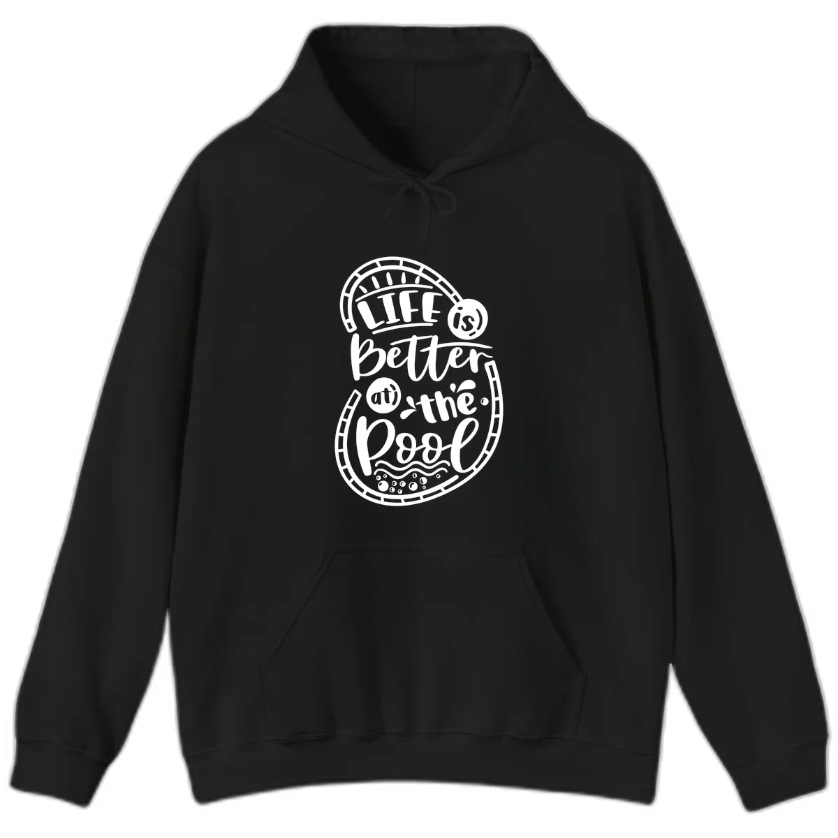 Life Is Better At The Pool Hoodie in Black