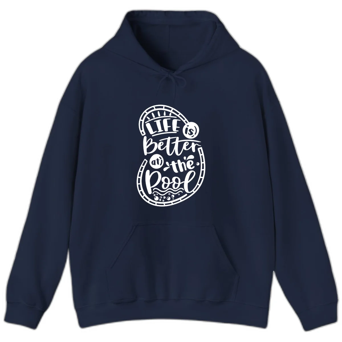 Life Is Better At The Pool Hoodie in Navy
