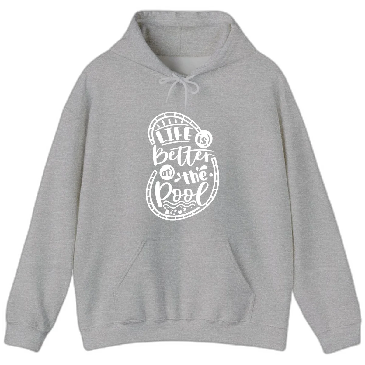 Life Is Better At The Pool Hoodie in Sport Grey
