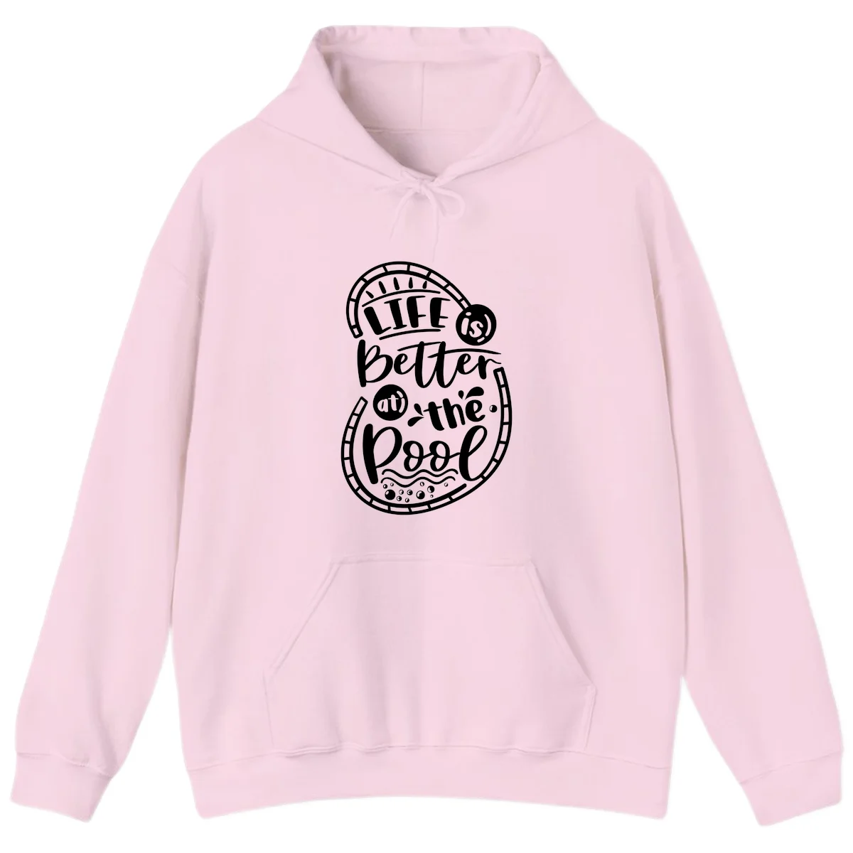 Life Is Better At The Pool Hoodie in Light Pink