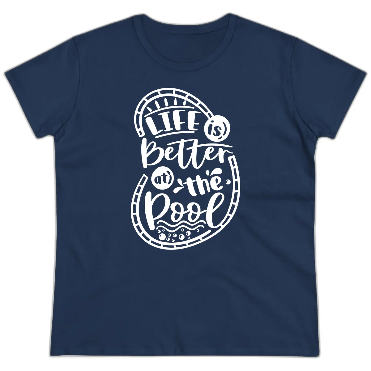 Life Is Better At The Pool Ladies Tee in Navy