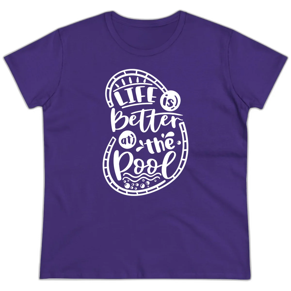 Life Is Better At The Pool Ladies Tee in Purple