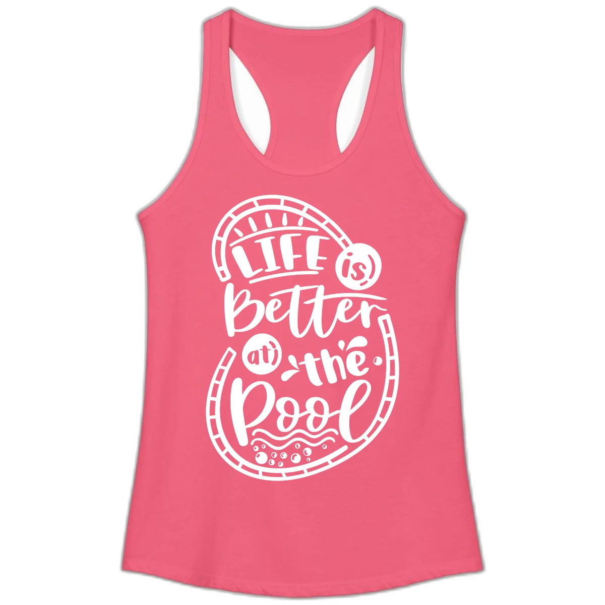 Life Is Better At The Pool Ladies Tank in Hot Pink
