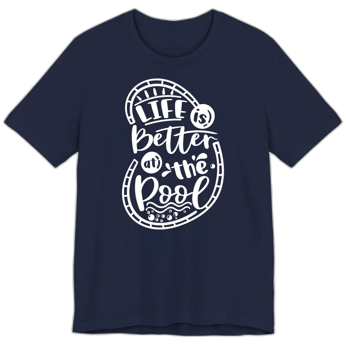 Life Is Better At The Pool Premium T-Shirt in Navy