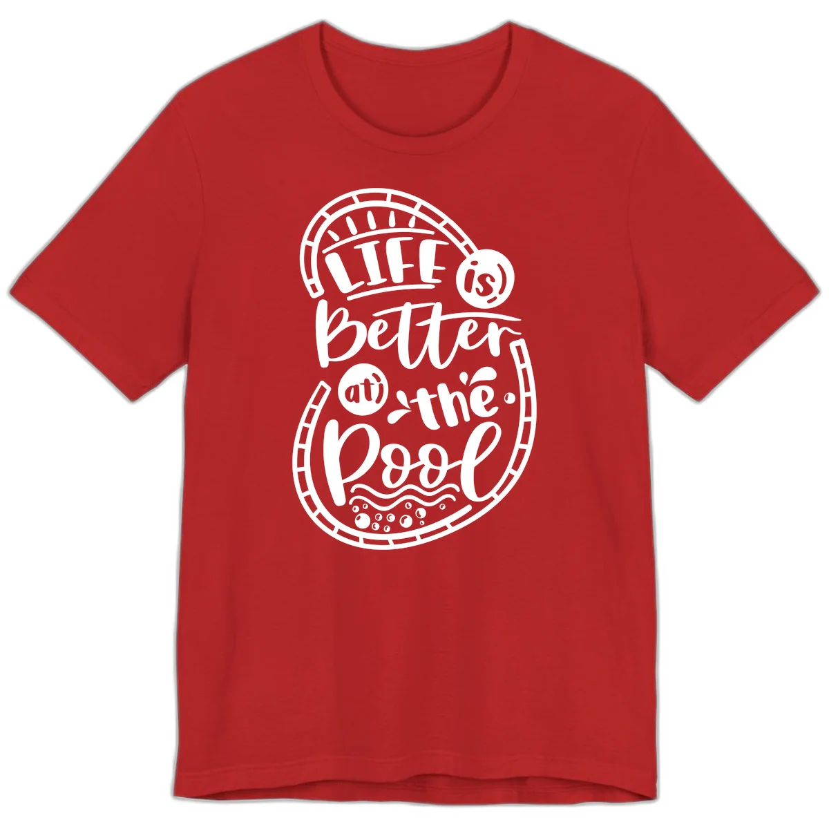 Life Is Better At The Pool Premium T-Shirt in Red