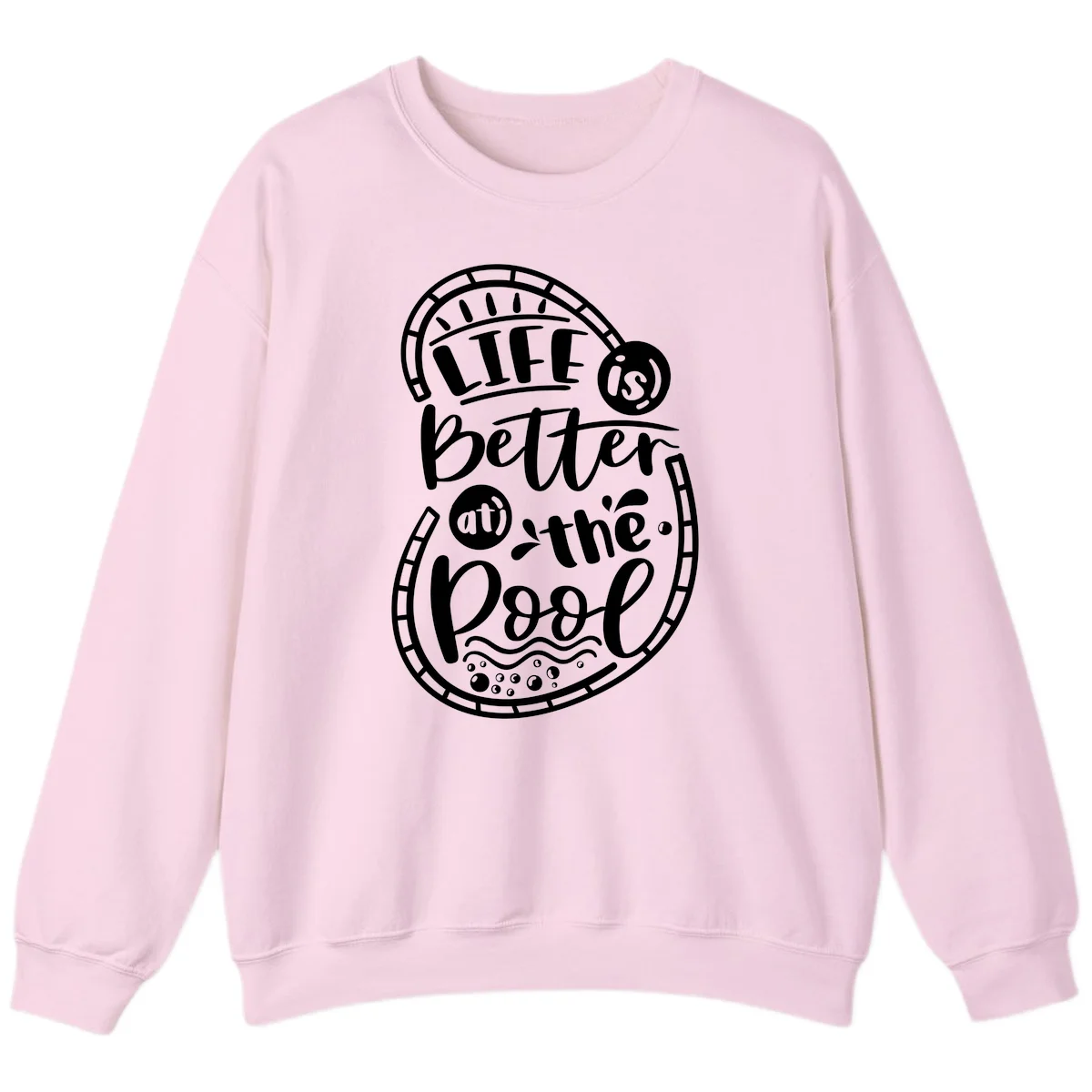Life Is Better At The Pool Sweatshirt in Light Pink