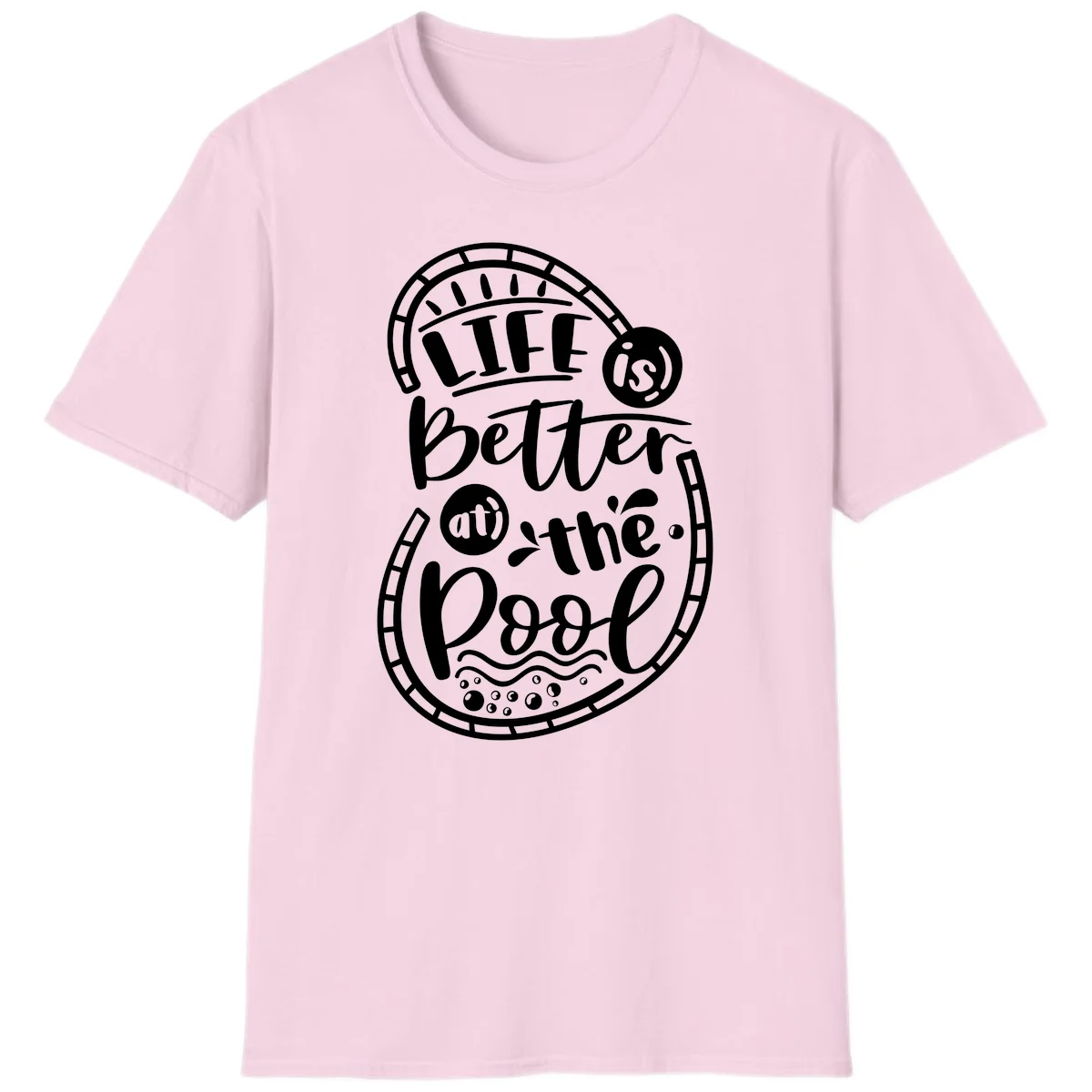 Life Is Better At The Pool T-Shirt in Light Pink