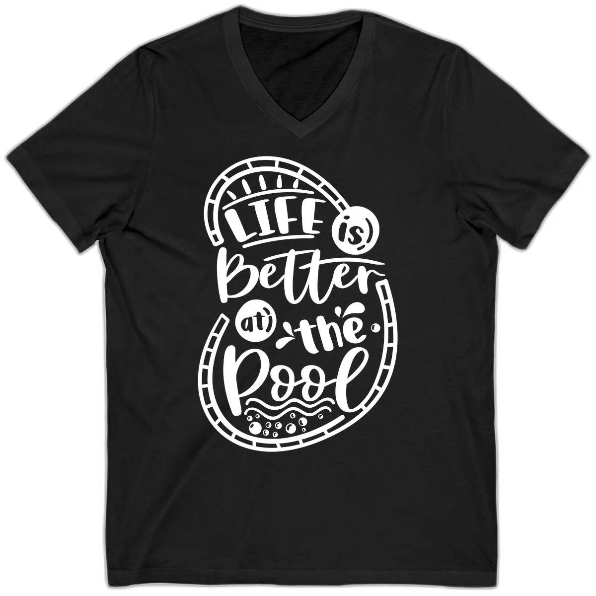 Life Is Better At The Pool V-Neck in Black