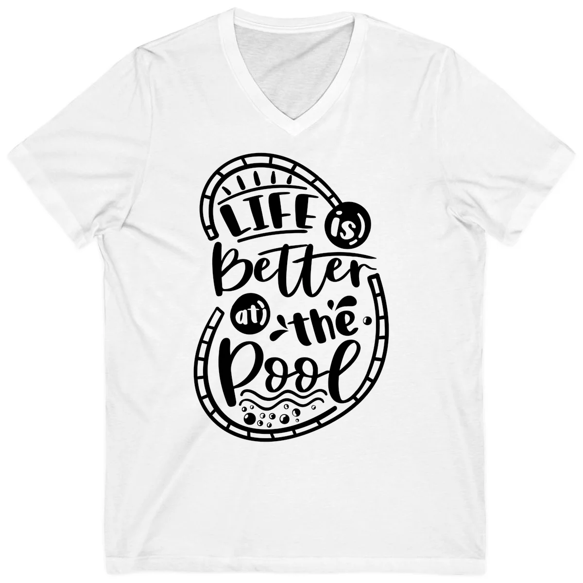 Life Is Better At The Pool V-Neck in White