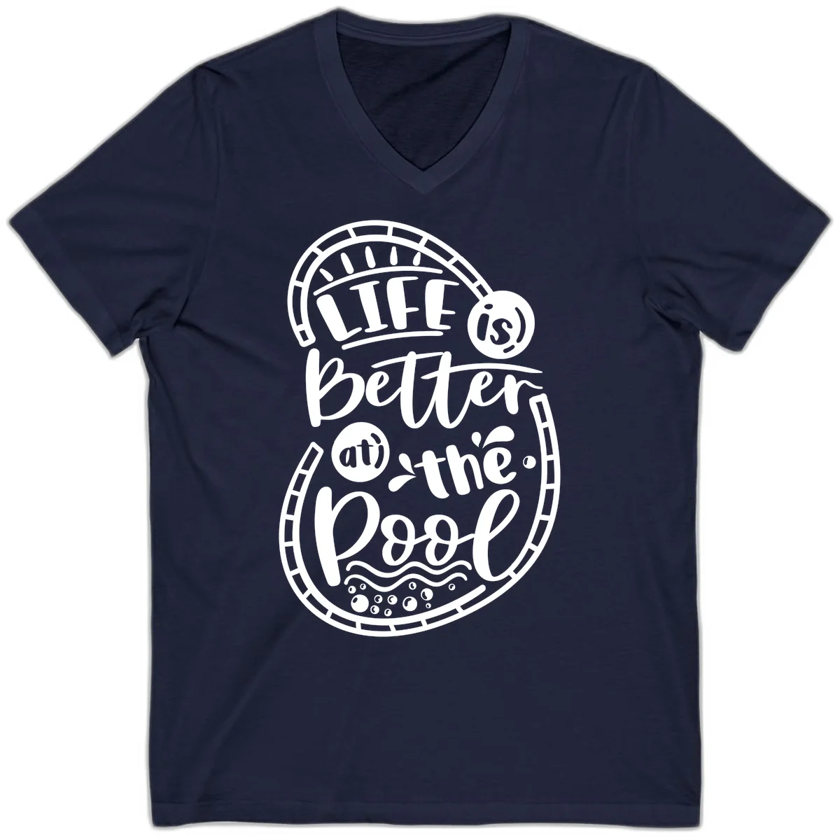 Life Is Better At The Pool V-Neck in Navy