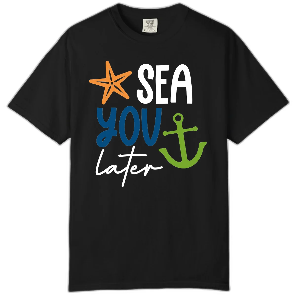 Sea You Later Cruise Anchor Comfort Color in Black