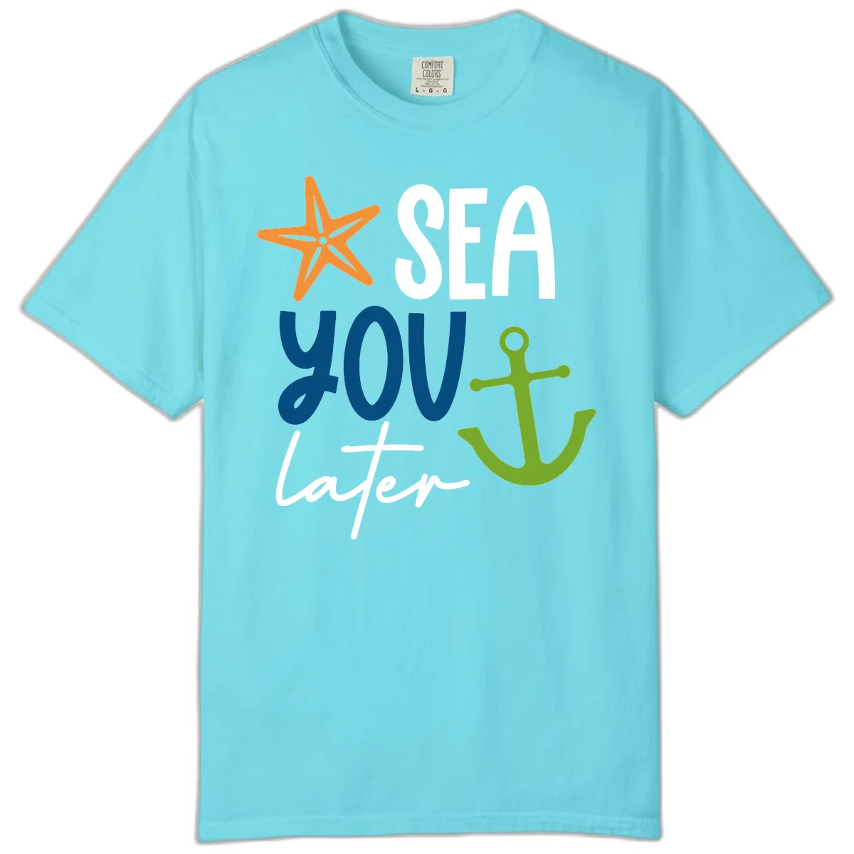 Sea You Later Cruise Anchor Comfort Color in Lagoon Blue