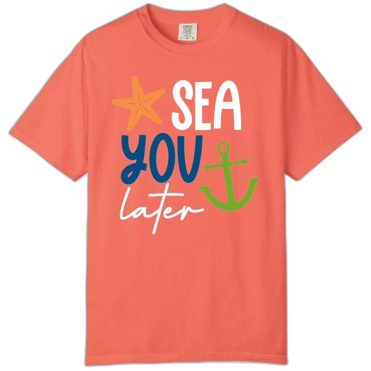 Sea You Later Cruise Anchor Comfort Color in Bright Salmon