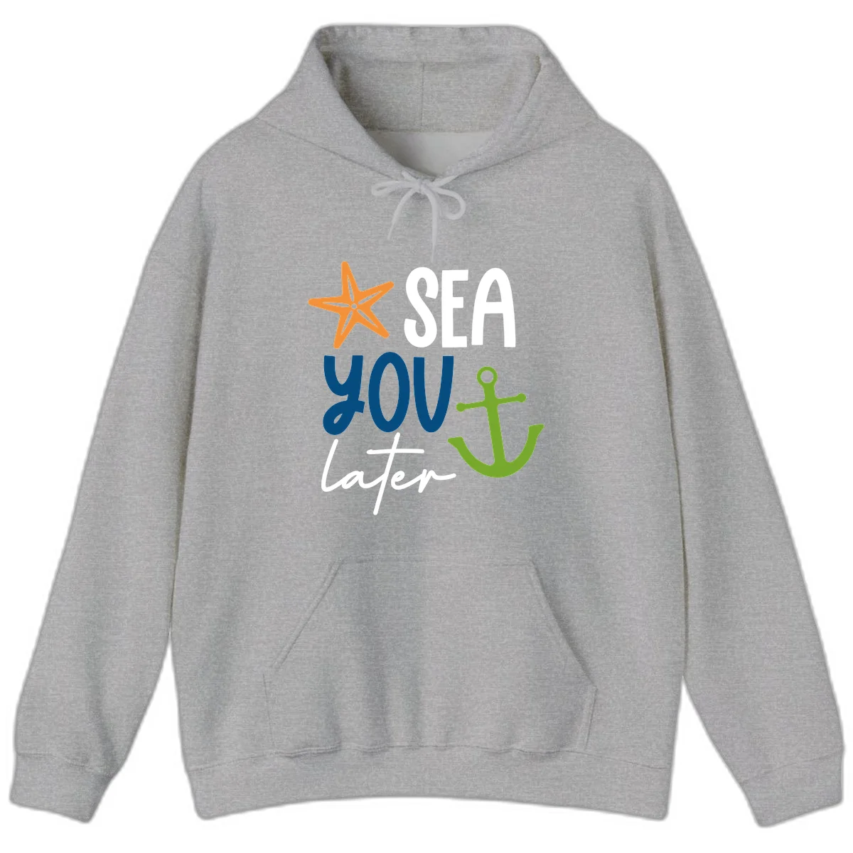 Sea You Later Cruise Anchor Hoodie in Sport Grey