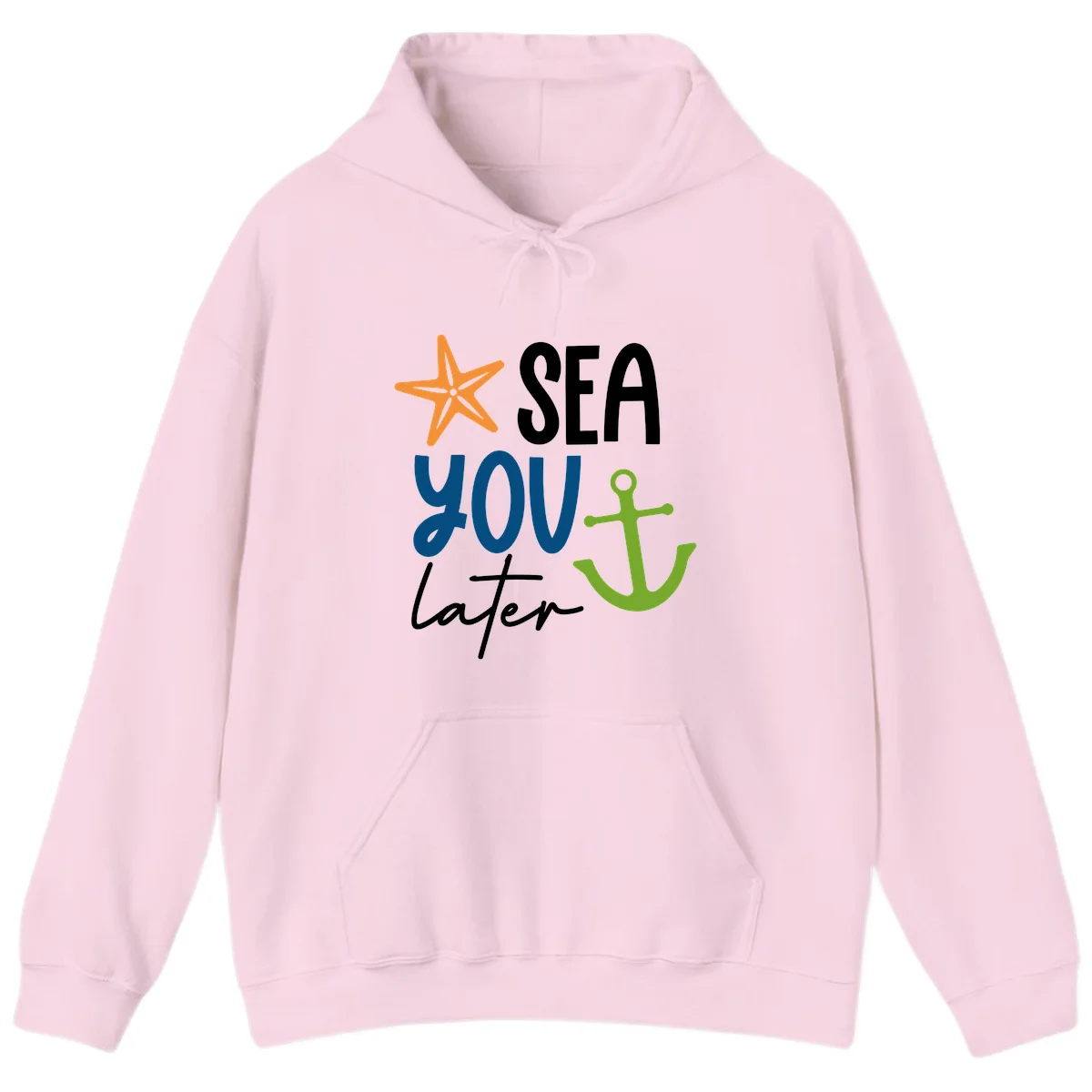 Sea You Later Cruise Anchor Hoodie in Light Pink