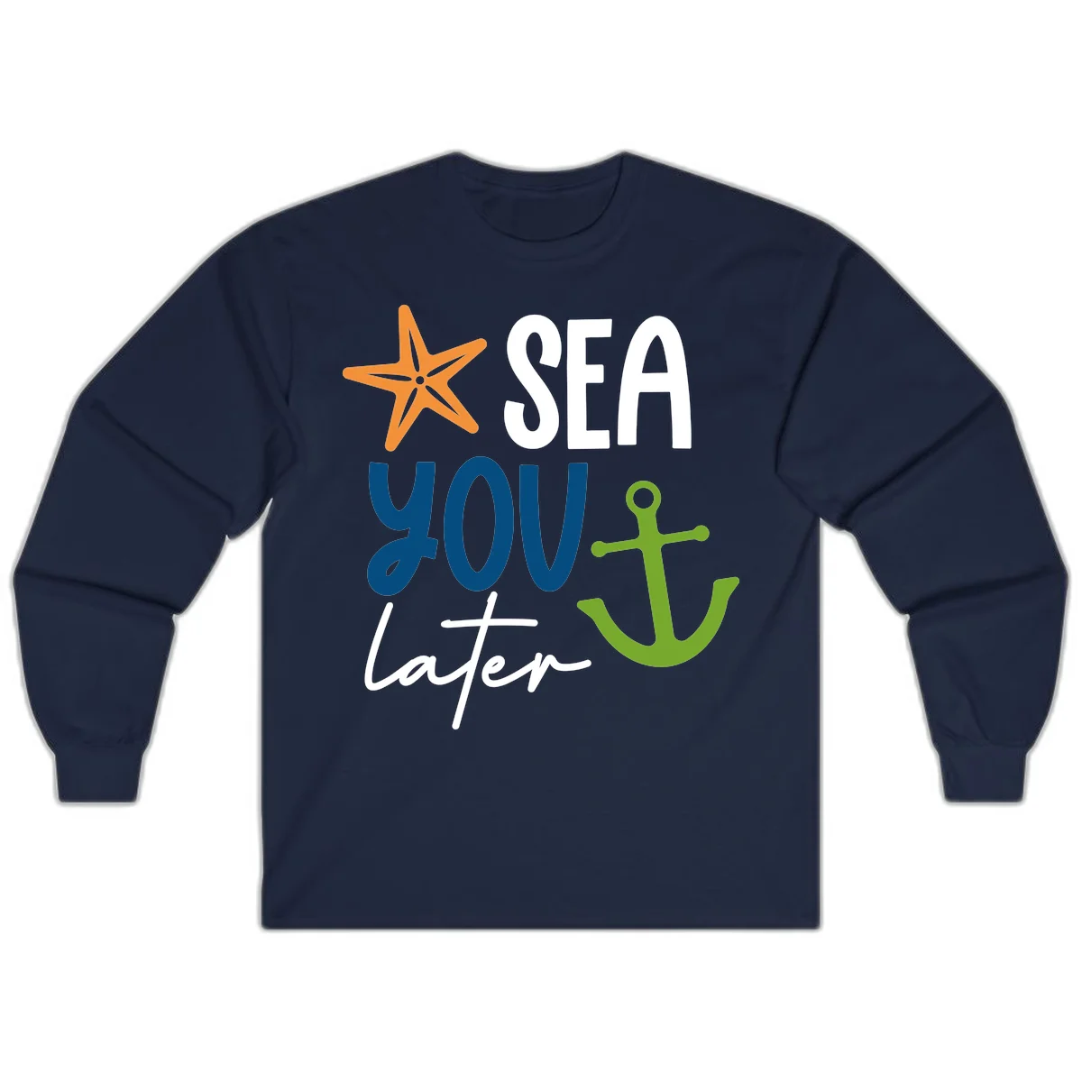 Sea You Later Cruise Anchor Long Sleeve in Navy