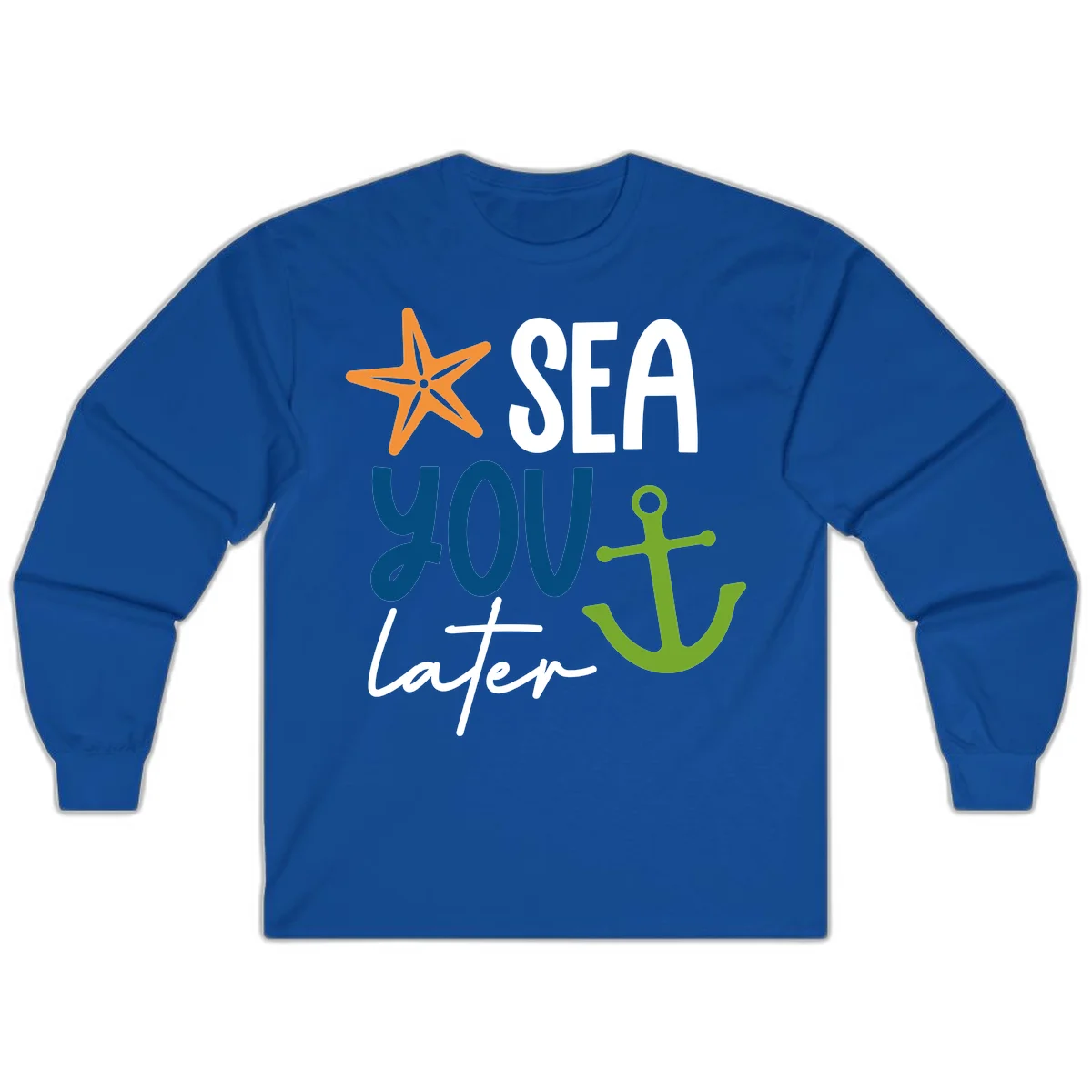 Sea You Later Cruise Anchor Long Sleeve in Royal